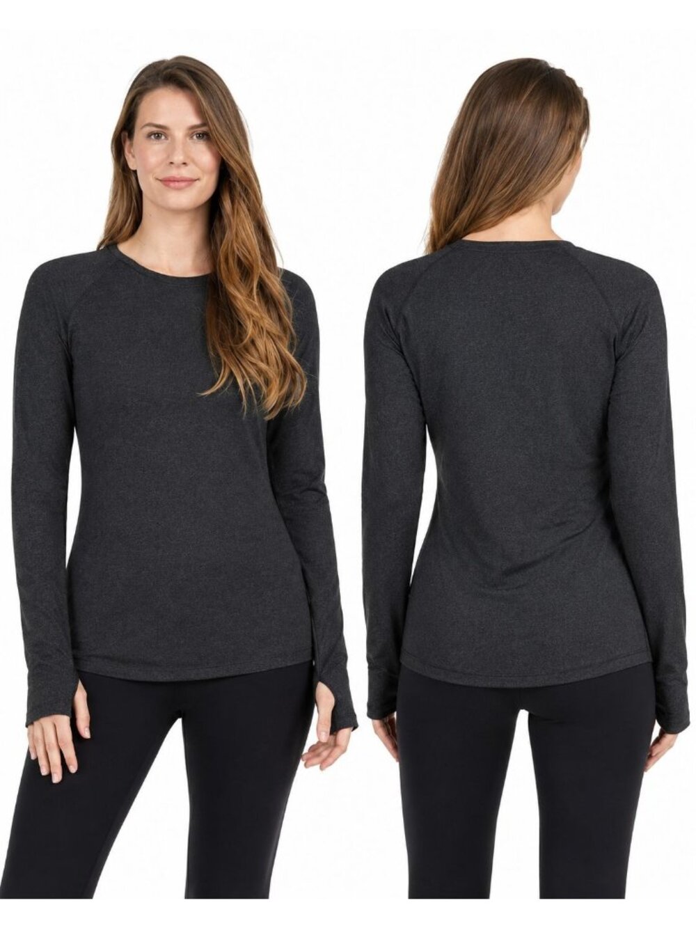 Spyder Womens Black Heather Long Sleeve Performance Top Size S